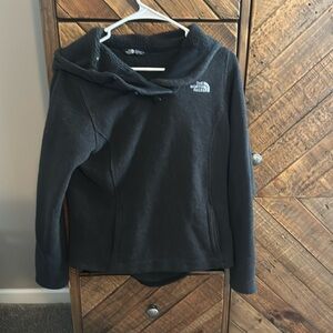 Women’s, The North Face, cowl neck hooded sweater. Fleece lined.